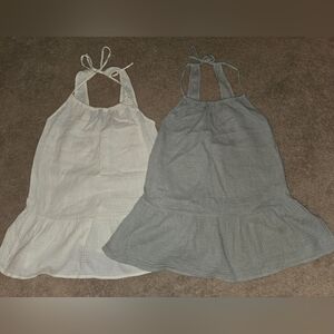 Xhilaration Strapless Halter Sundress Set in White and Light Gray